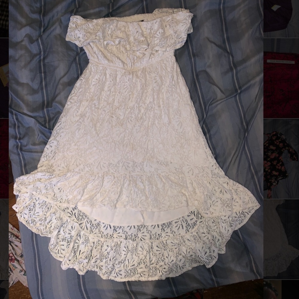 Lacy Crochet High-low Dress